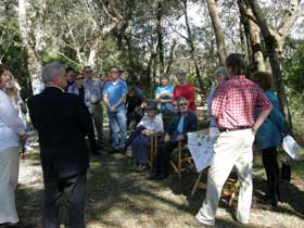Lachlan Garland addressing the gathering