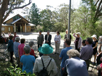 Lachlan giving his address